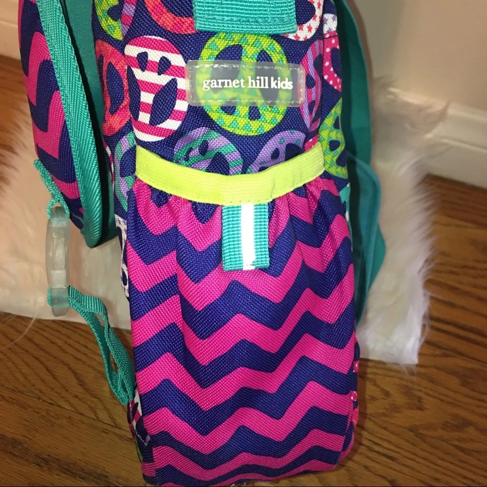 Garnet Hill Kids Peace Sign Messenger School Bag